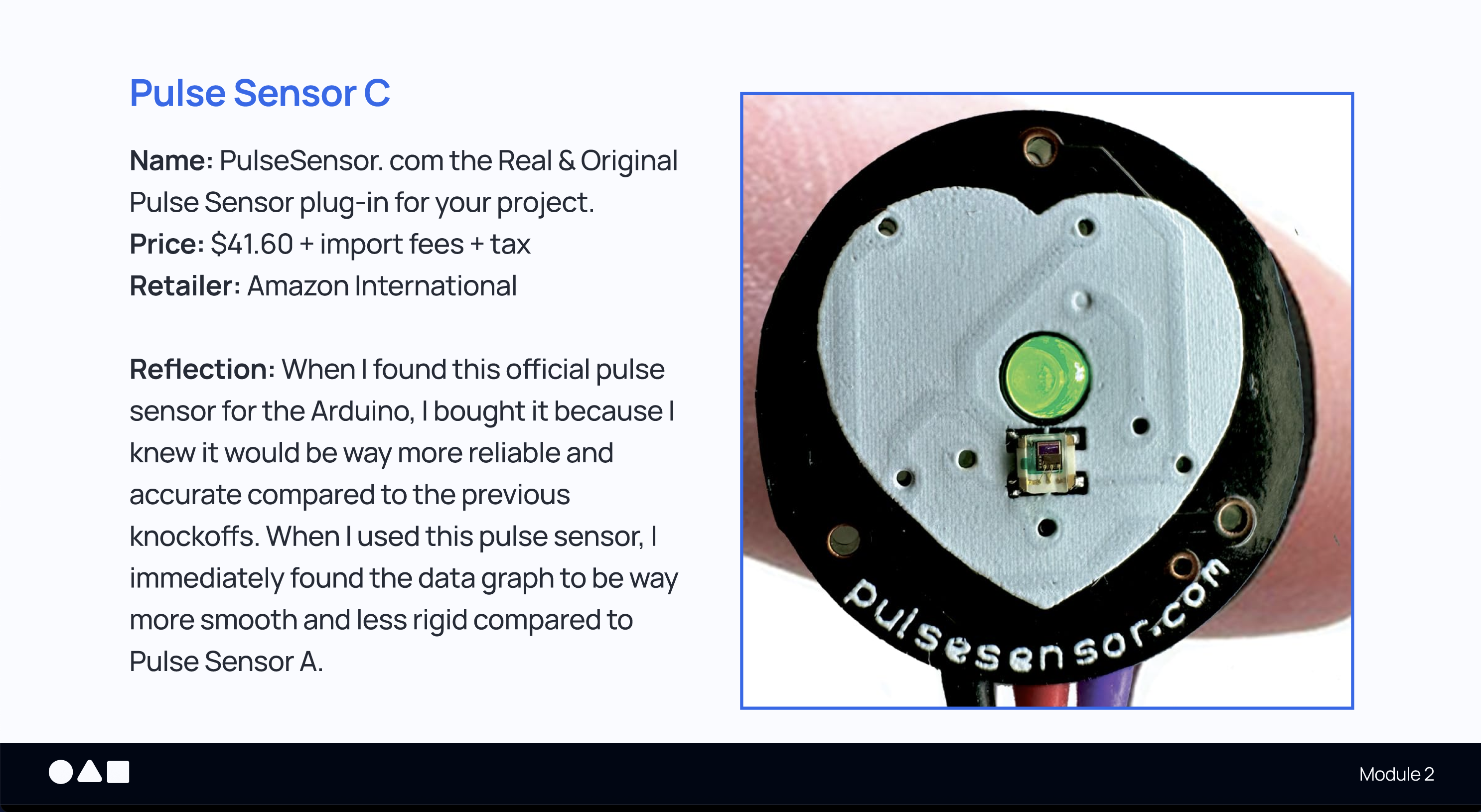 The third and final pulse sensor I tried